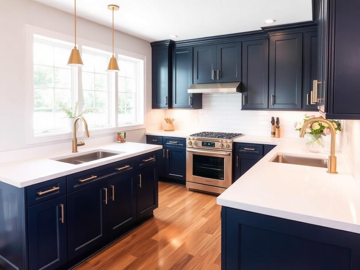 Navy Shaker Kitchen, Kitchen project in Midland